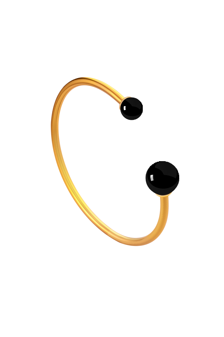 Black Agate Adjustable Bracelet