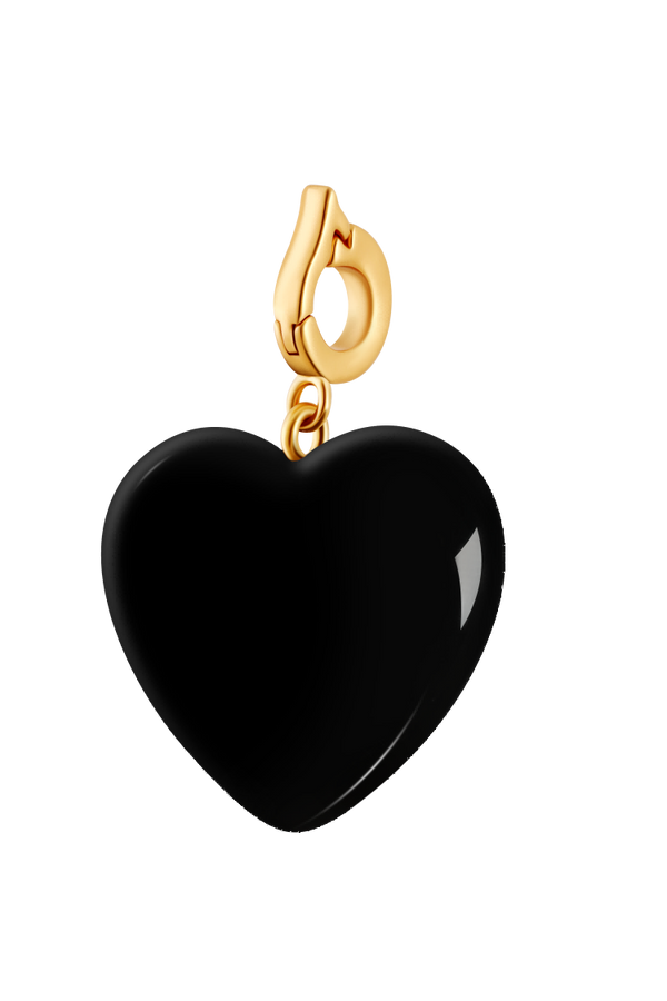 Black Agate Loving Heart Pandant