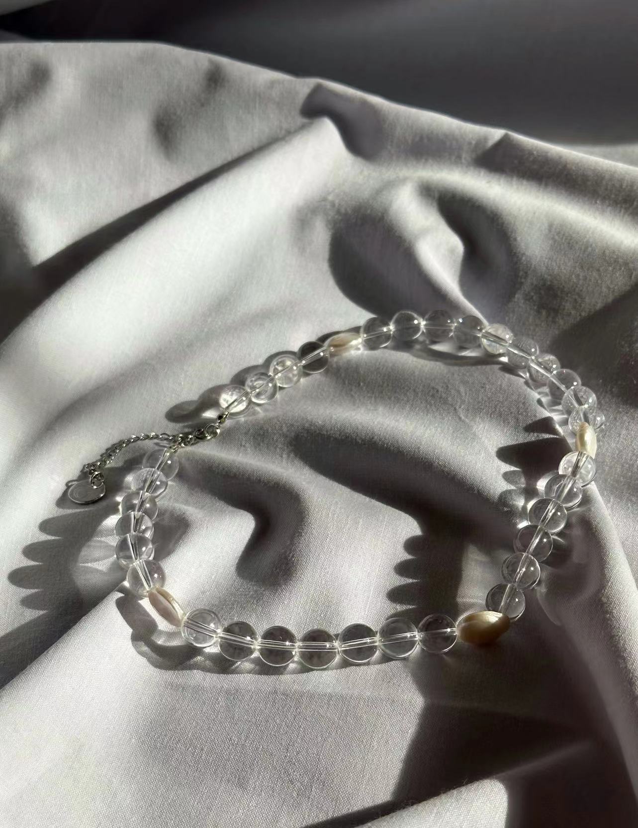 Clear Quartz and Baroque Pearl Necklace