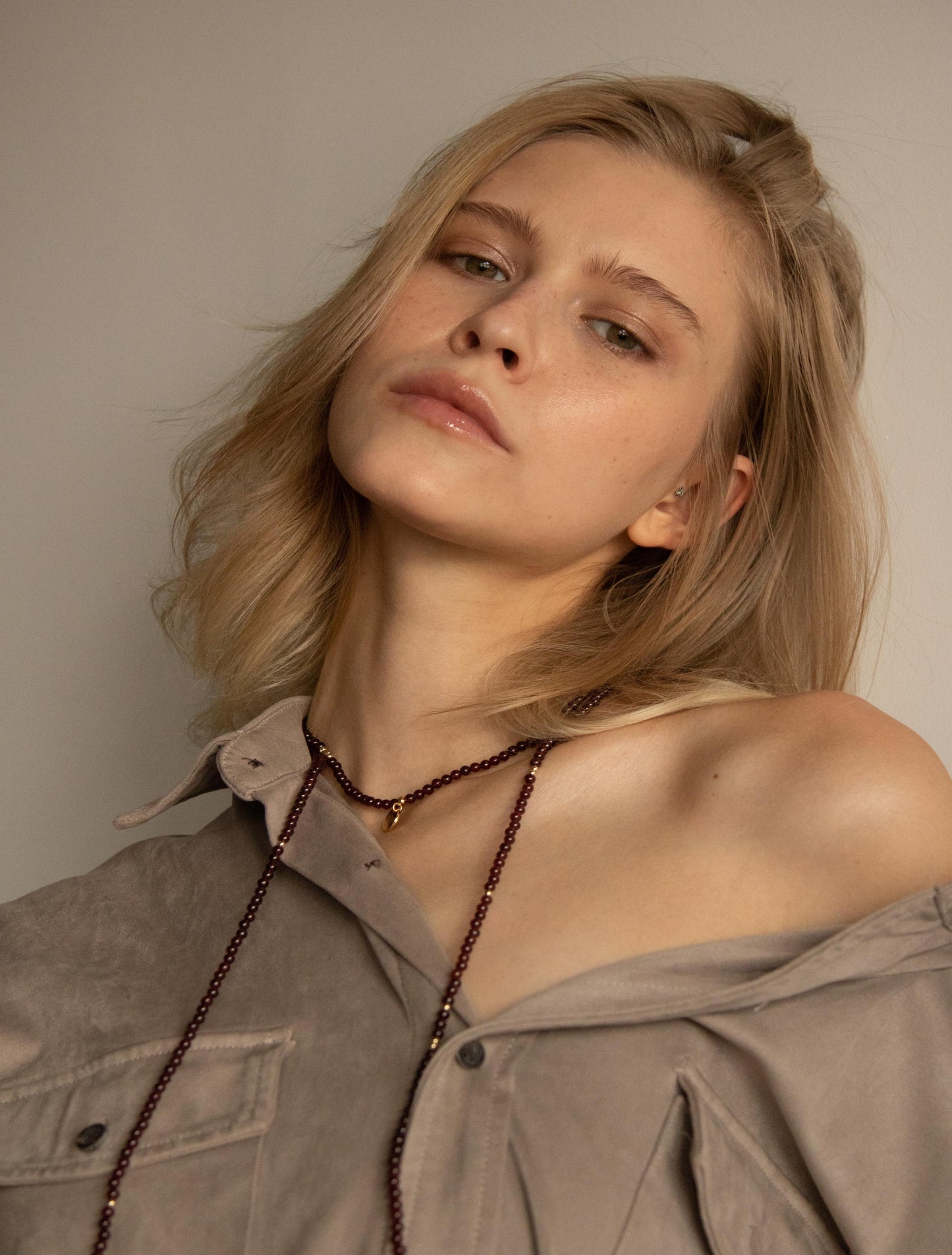 Garnet Multilayer Wrap Necklace / Bracelet