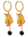 Horse Head Black Agate Earrings