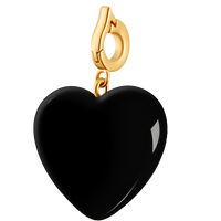 Black Agate Loving Heart Pandant