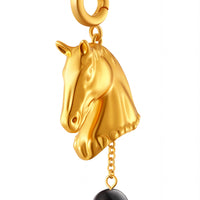 Horse Head Black Agate Pandant