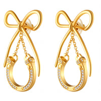 Butterfly Knot Horseshoe Earrings