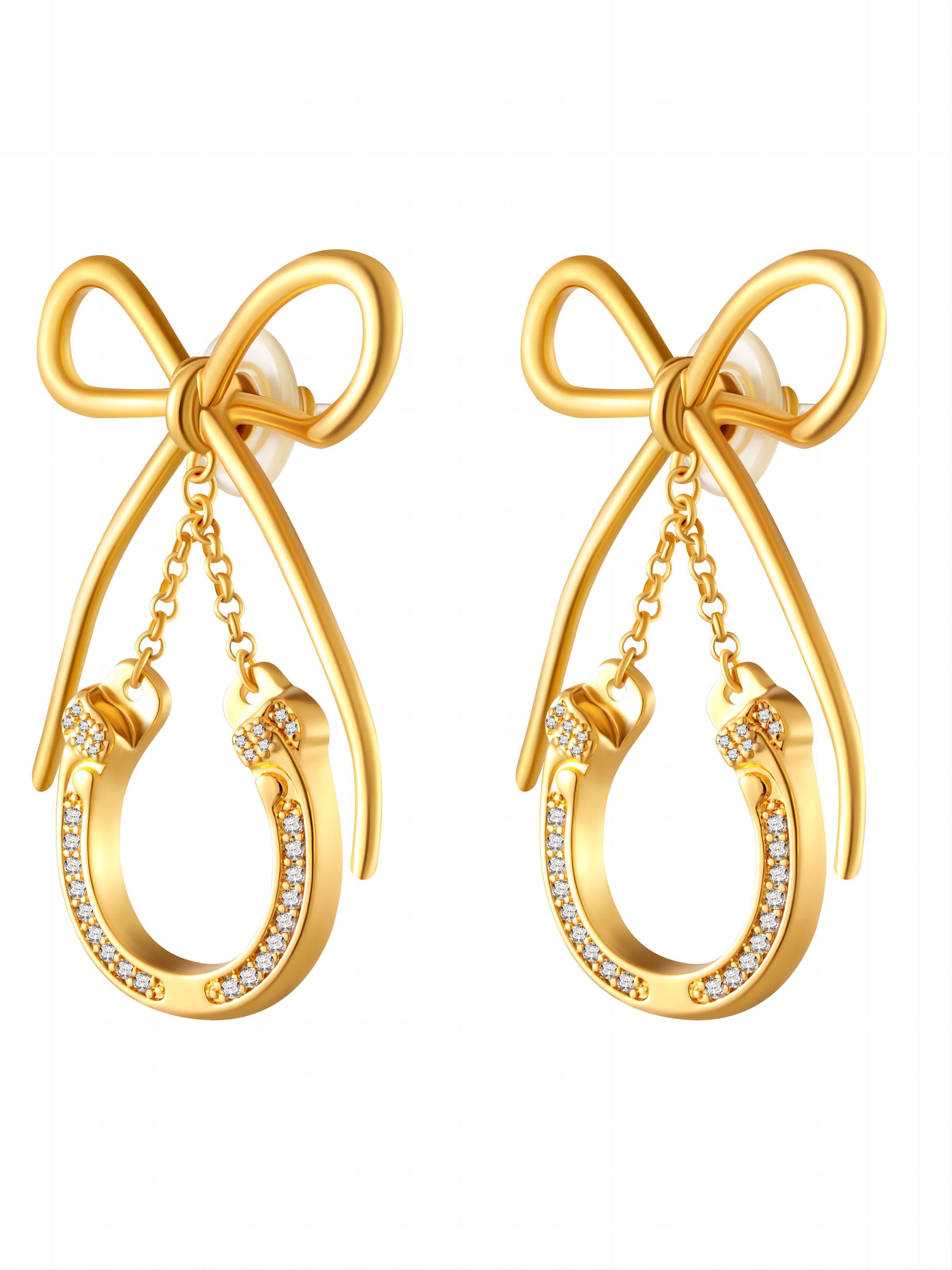 Butterfly Knot Horseshoe Earrings