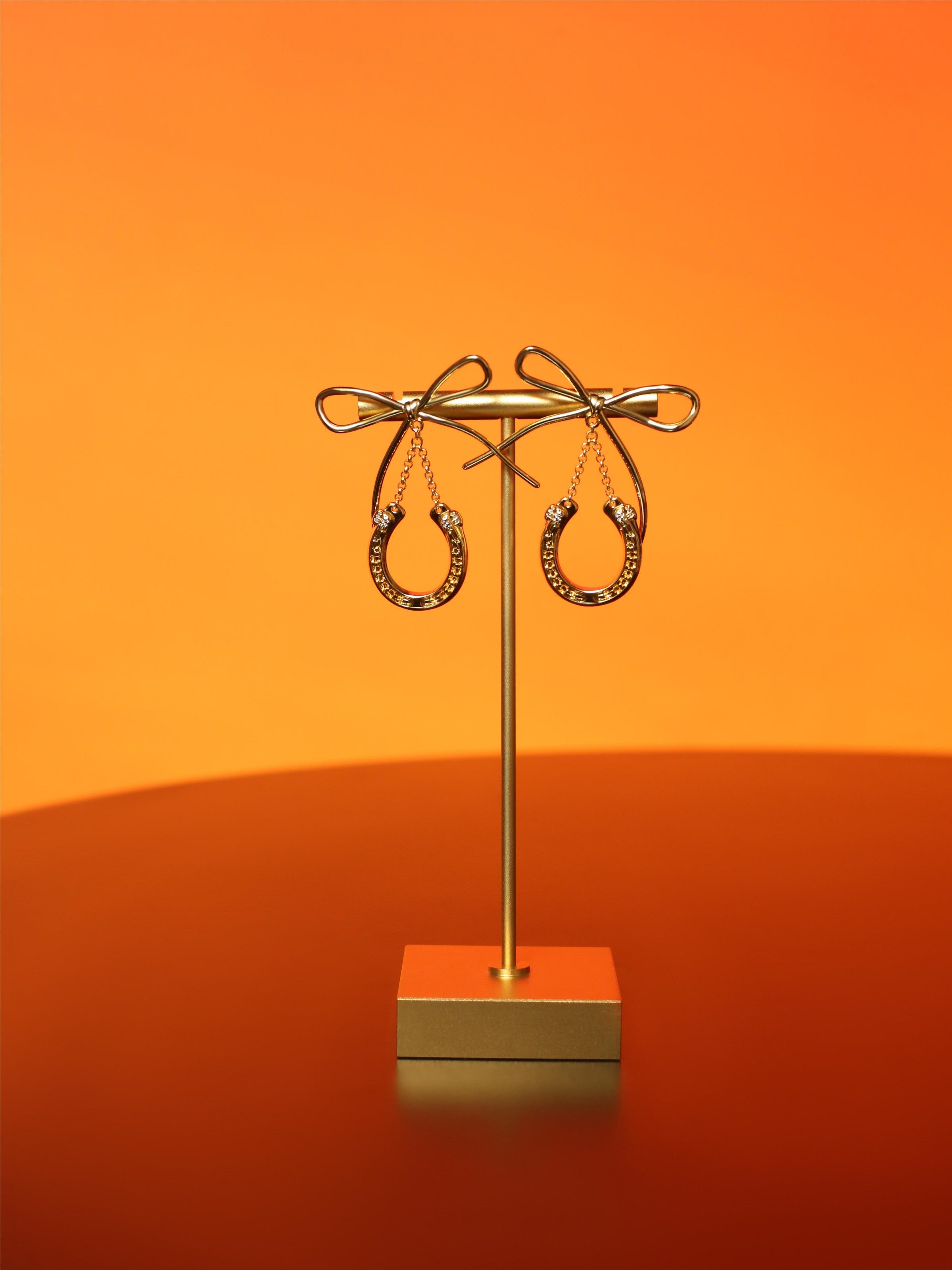 Butterfly Knot Horseshoe Earrings