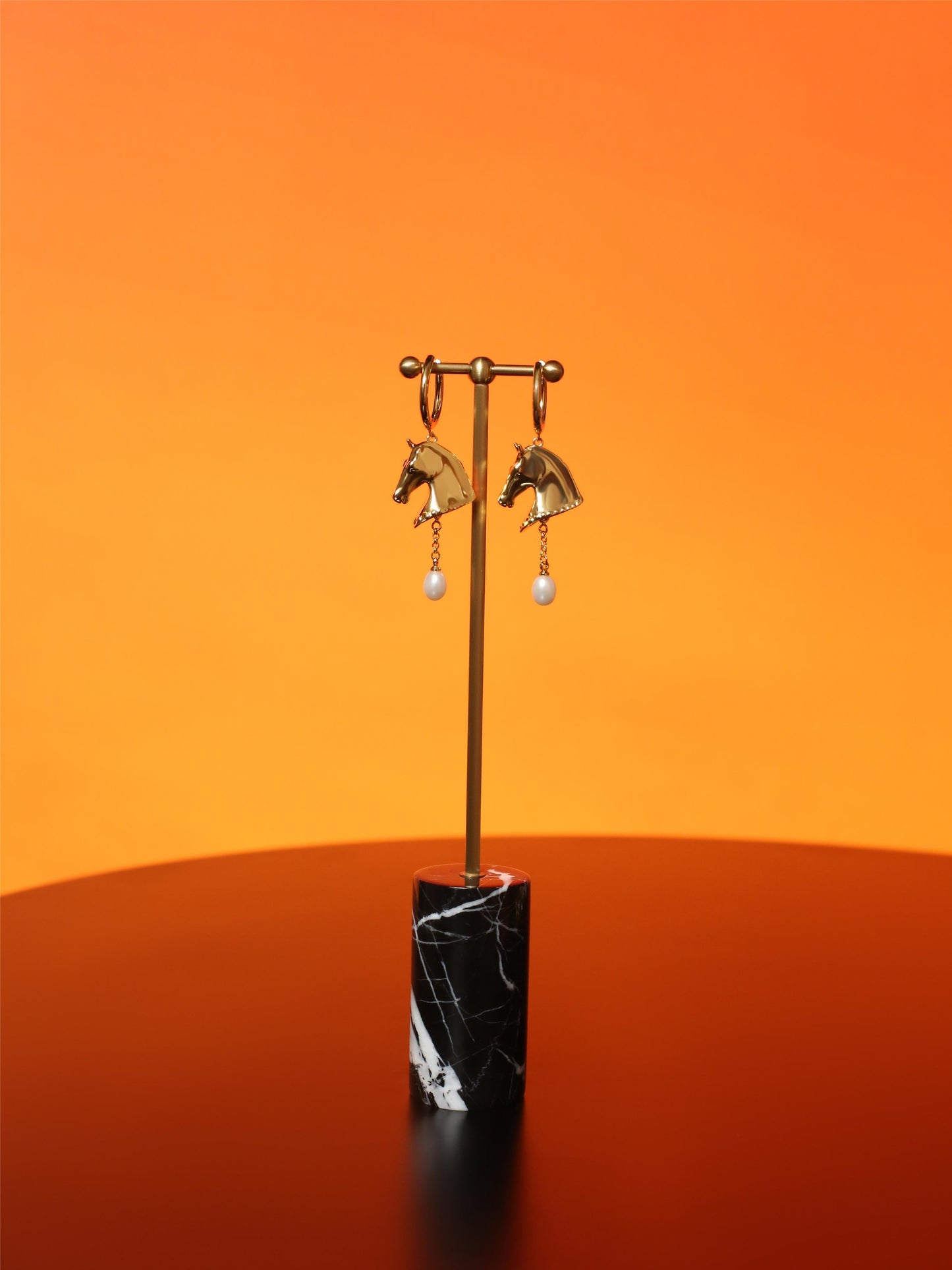 Horse Head Pearl Earrings