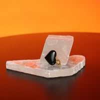 Black Agate Loving Heart Pandant