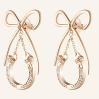 Butterfly Knot Horseshoe Earrings