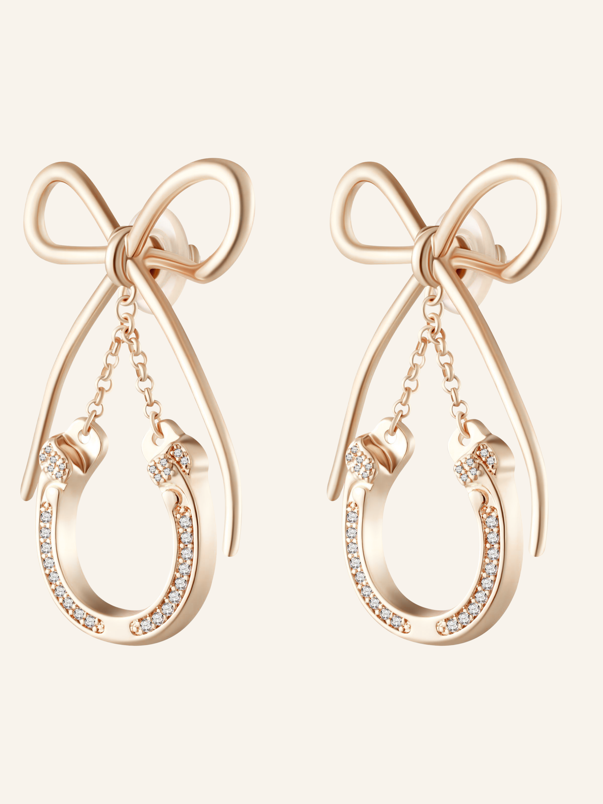 Butterfly Knot Horseshoe Earrings