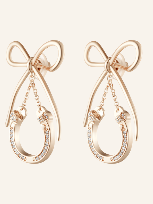 Butterfly Knot Horseshoe Earrings