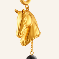 Horse Head Black Agate Pandant