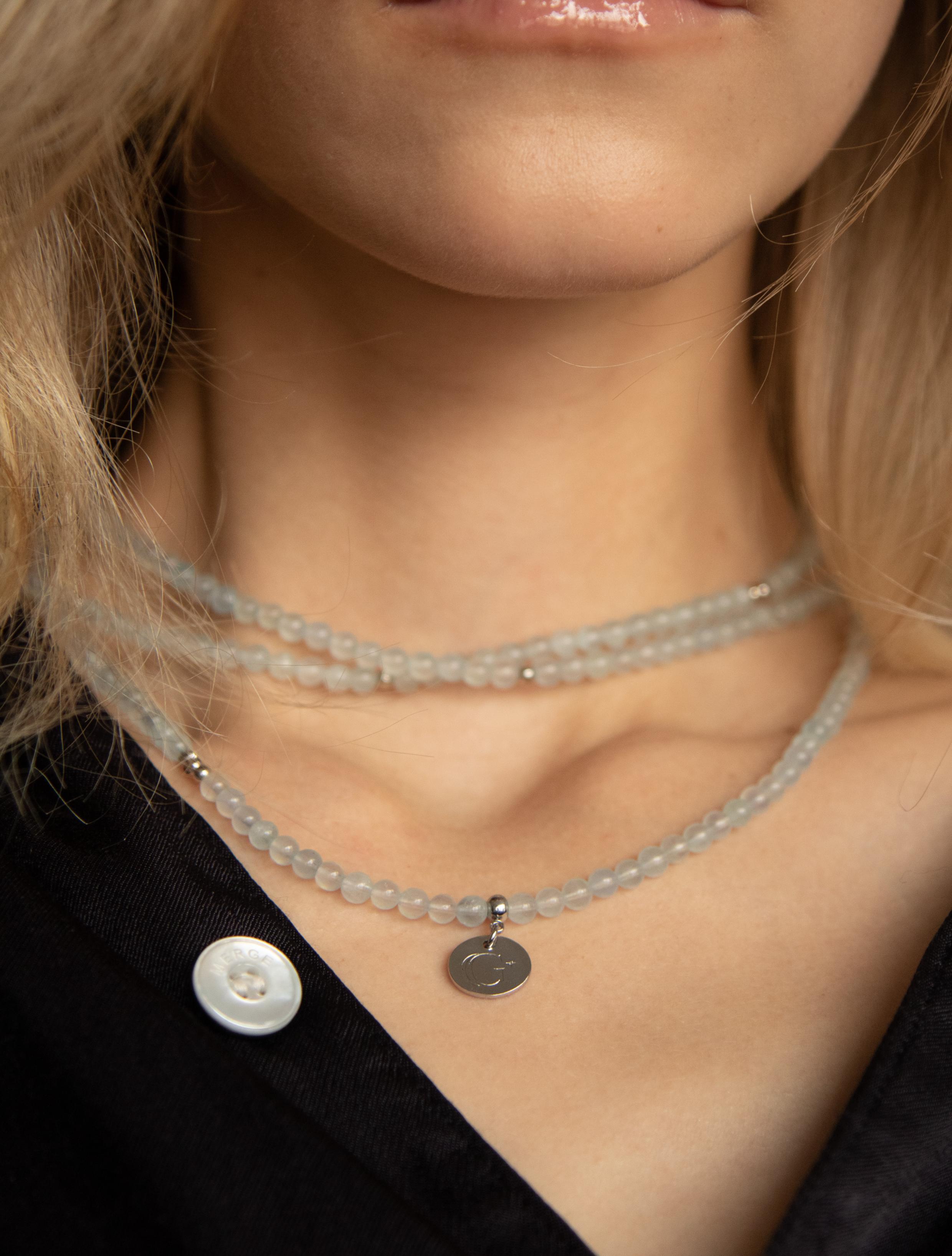 Aquamarine Multilayer Wrap Necklace / Bracelet