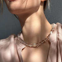Clear Quartz and Baroque Pearl Necklace