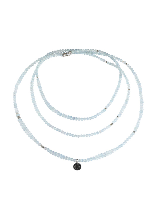 Aquamarine Multilayer Wrap Necklace / Bracelet