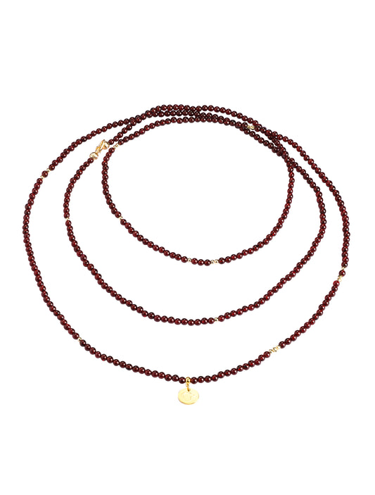 Garnet Multilayer Wrap Necklace / Bracelet