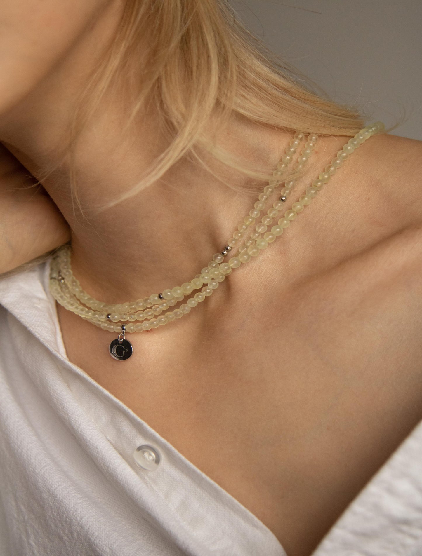 Prehnite Multilayer Wrap Necklace / Bracelet