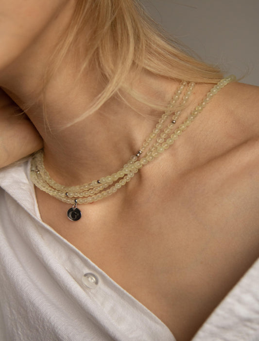Prehnite Multilayer Wrap Necklace / Bracelet