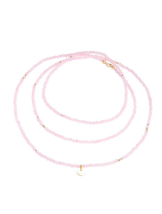 Rose Quartz Multilayer Wrap Necklace / Bracelet